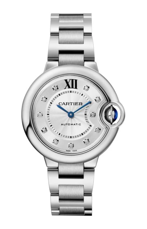 Ballon Bleu De Cartier 33 Mm, Acciaio, Diamanti