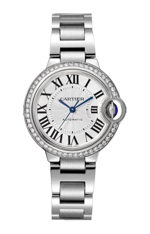 Ballon Bleu De Cartier 33 Mm, Automatico, Acciaio, Diamanti