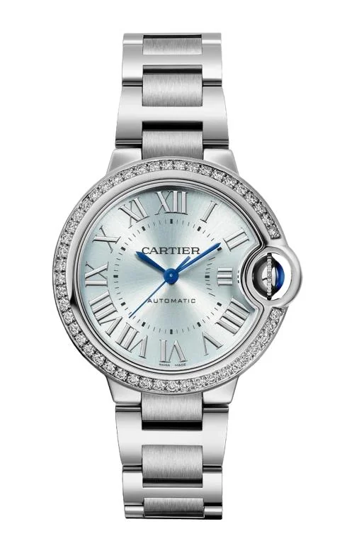 Ballon Bleu De Cartier 33 Mm, Automatico, Acciaio, Diamanti