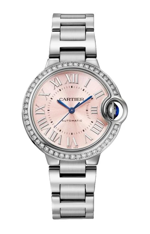 Ballon Bleu De Cartier 33 Mm, Automatico, Acciaio, Diamanti
