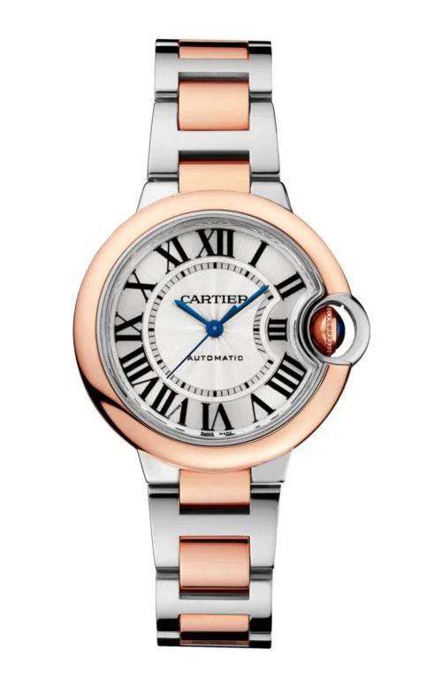 Ballon Bleu De Cartier 33 Mm, Automatico, Acciaio, Oro Rosa