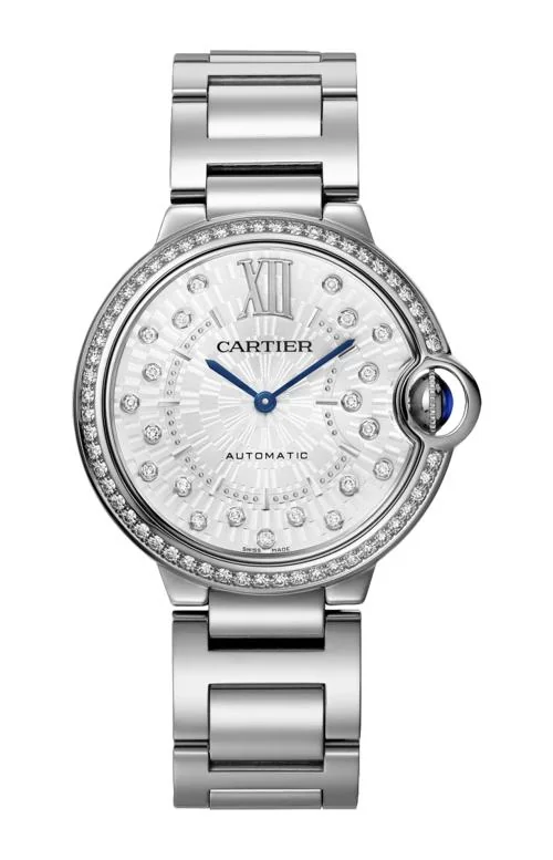Ballon Bleu De Cartier 36 Mm, Automatico, Acciaio, Diamanti