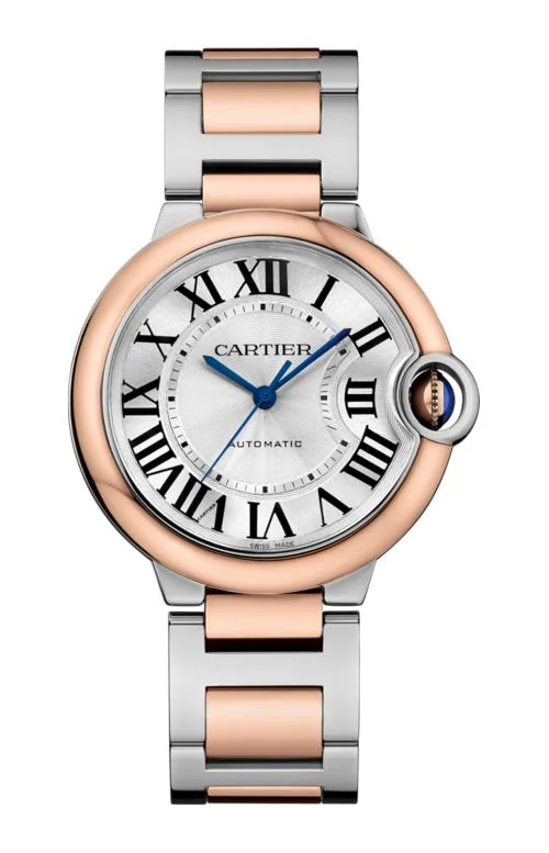 Ballon Bleu De Cartier 36 Mm, Automatico, Acciaio, Oro Rosa