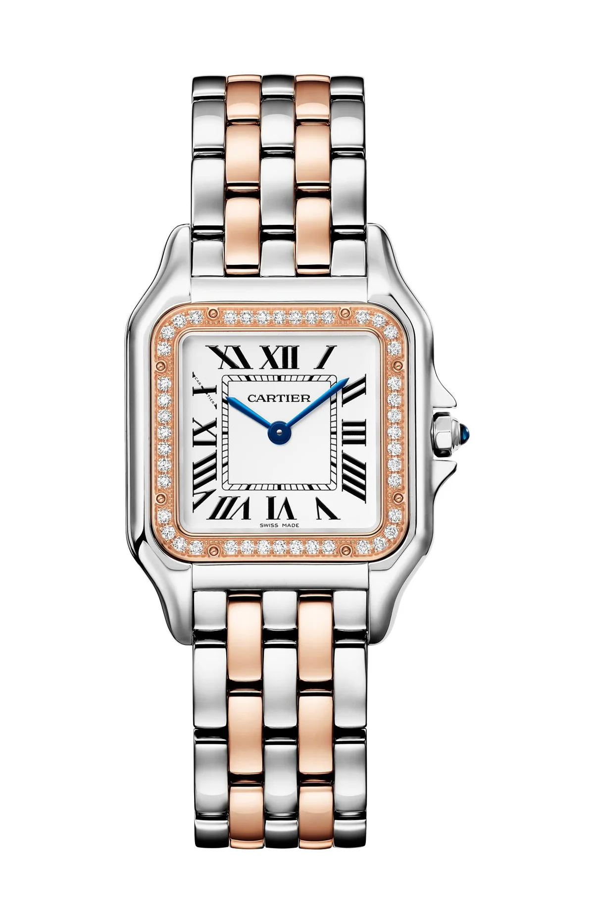 Panthère De Cartier, Modello Medio, Acciaio, Oro Rosa, Diamanti, Quarzo
