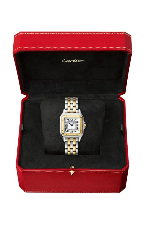 Panthère De Cartier Watch Medium Model, Yellow Gold And Steel 2
