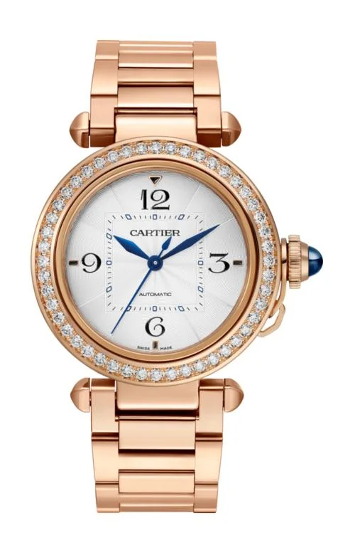 Pasha De Cartier 35 Mm, Automatico, Oro Rosa, Diamanti, 2 Cinturini