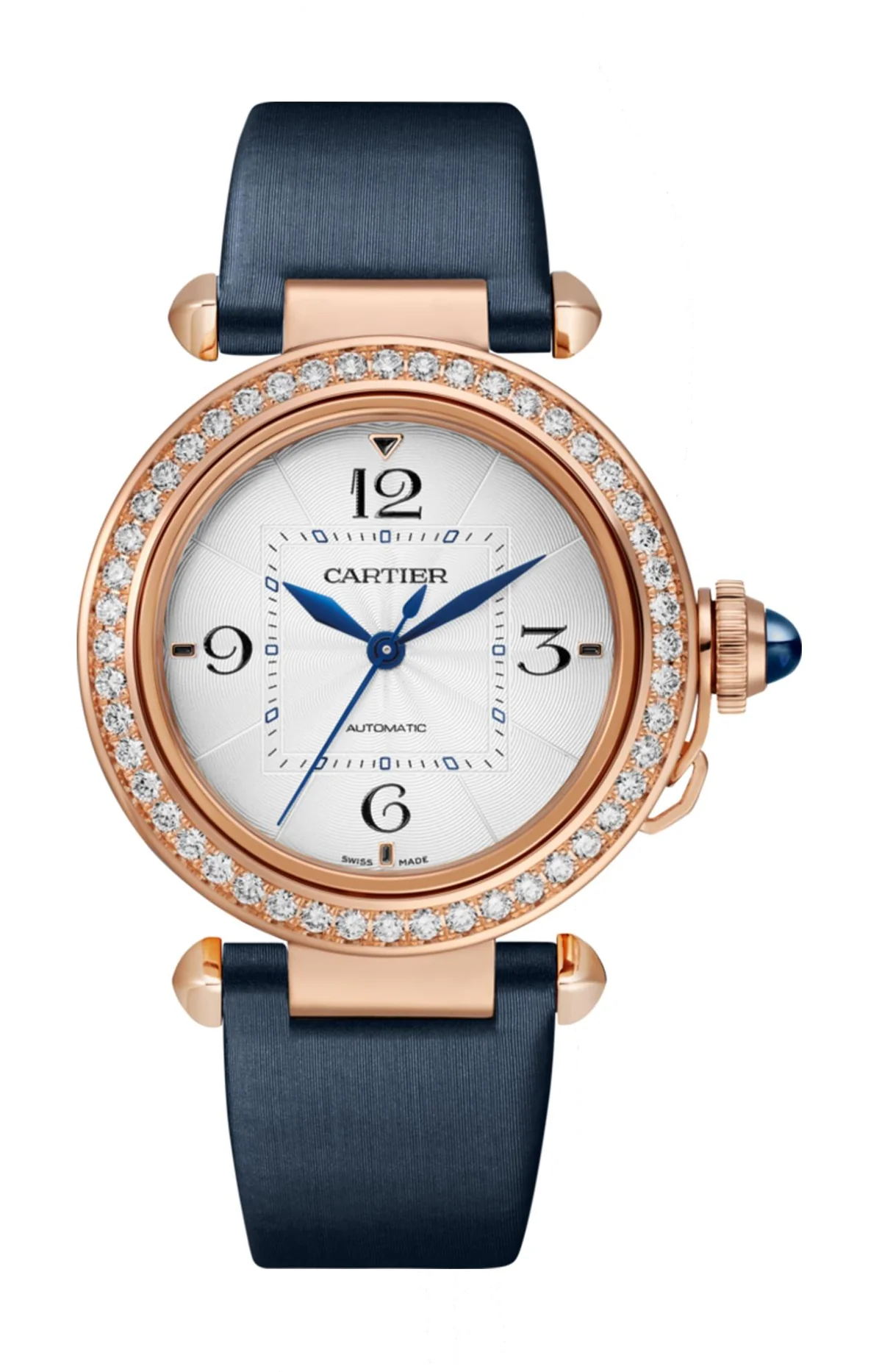 Pasha De Cartier 35 Mm, Automatico, Oro Rosa, Diamanti, 2 Cinturini