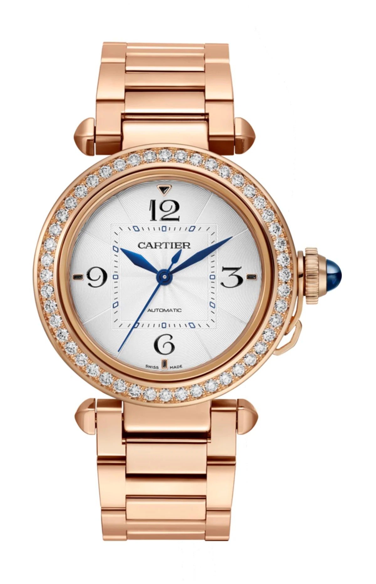 Pasha De Cartier 35 Mm, Automatico, Oro Rosa, Diamanti, 2 Cinturini