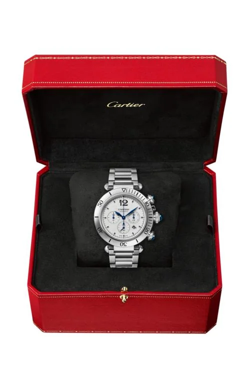 Pasha De Cartier 41 Mm, Cronografo, Movimento Automatico, Bracciale In Metallo E Cinturino In Pelle 3
