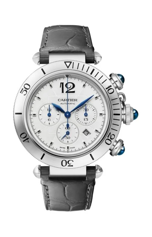 Pasha De Cartier 41 Mm, Cronografo, Movimento Automatico, Bracciale In Metallo E Cinturino In Pelle 2