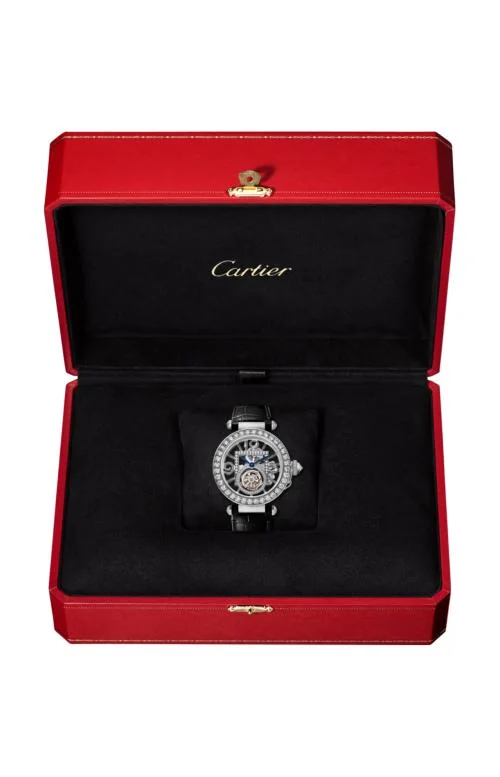 Pasha De Cartier 41 Mm, Manuale, Oro Bianco, Diamanti, Quadrante Scheletrato, Tourbillon, 2 Cinturini 3