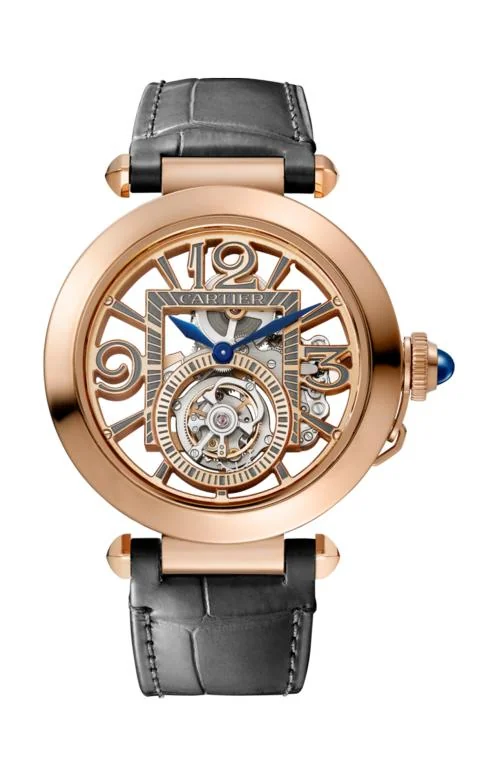 Pasha De Cartier 41 Mm, Manuale, Oro Rosa, Quadrante Scheletrato, Tourbillon, 2 Cinturini 2