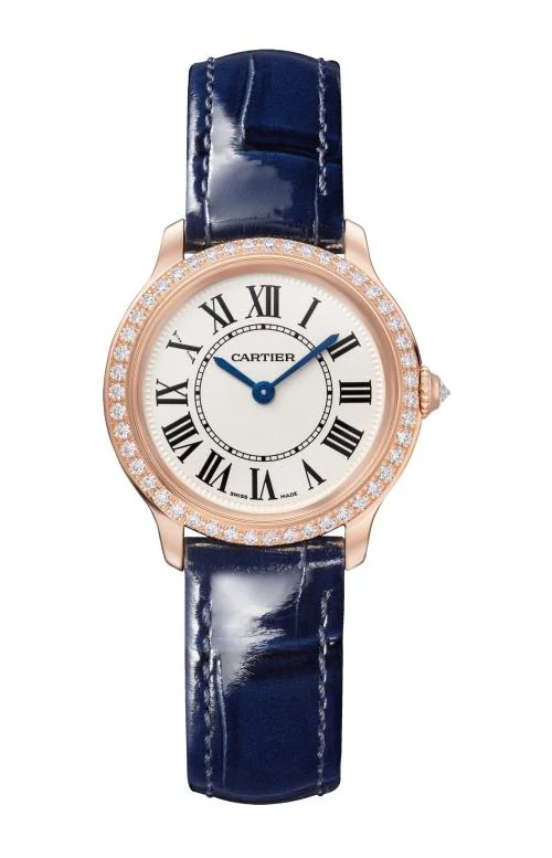 Ronde Louis Cartier, 29 Mm, Oro Rosa, Diamanti,
