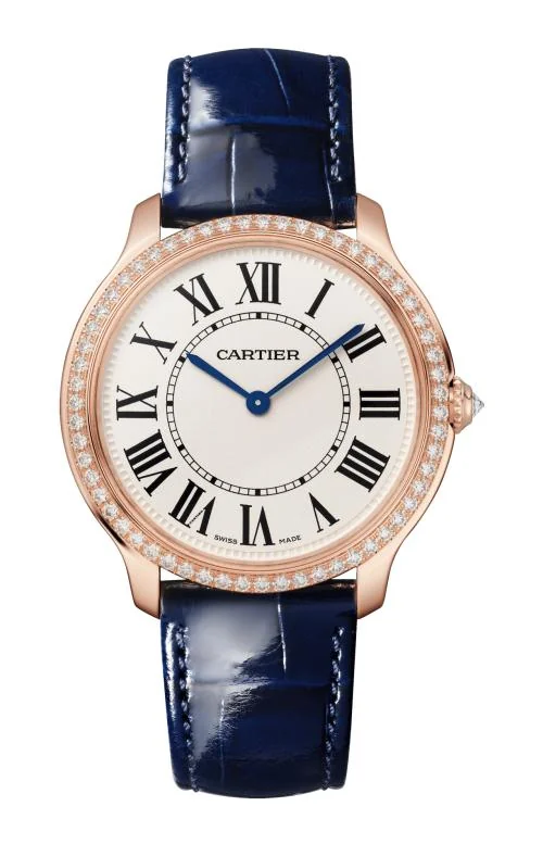 Ronde Louis Cartier, 36 Mm, Oro Rosa, Diamanti,