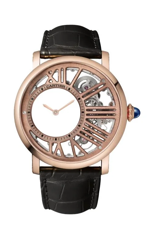 Rotonde De Cartier Scheletrato Con Visualizzazione Misteriosa, 42 Mm, Oro Rosa,