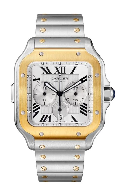 Santos De Cartier Chrono Modello Extra-Large, Automatico, 2 Bracciali Intercambiabili - W2Sa0008
