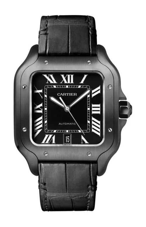 Santos De Cartier Modello Grande, Automatico, Acciaio Adlc, Cinturini Intercambiabili In Pelle E Caucciù