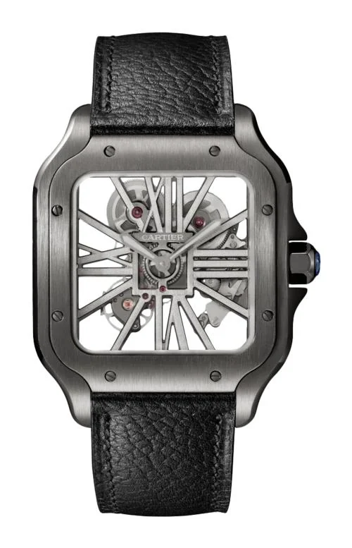 Santos De Cartier Modello Grande, Scheletrato, Acciaio,