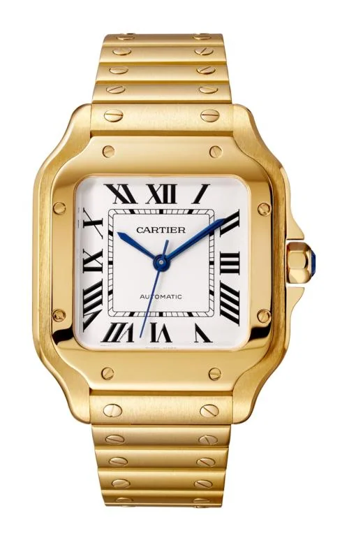 Santos De Cartier Modello Medio, Automatico, Oro Giallo, 2 Bracciali