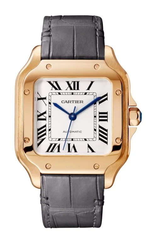 Santos De Cartier Modello Medio, Automatico, Oro Rosa, 2 Bracciali