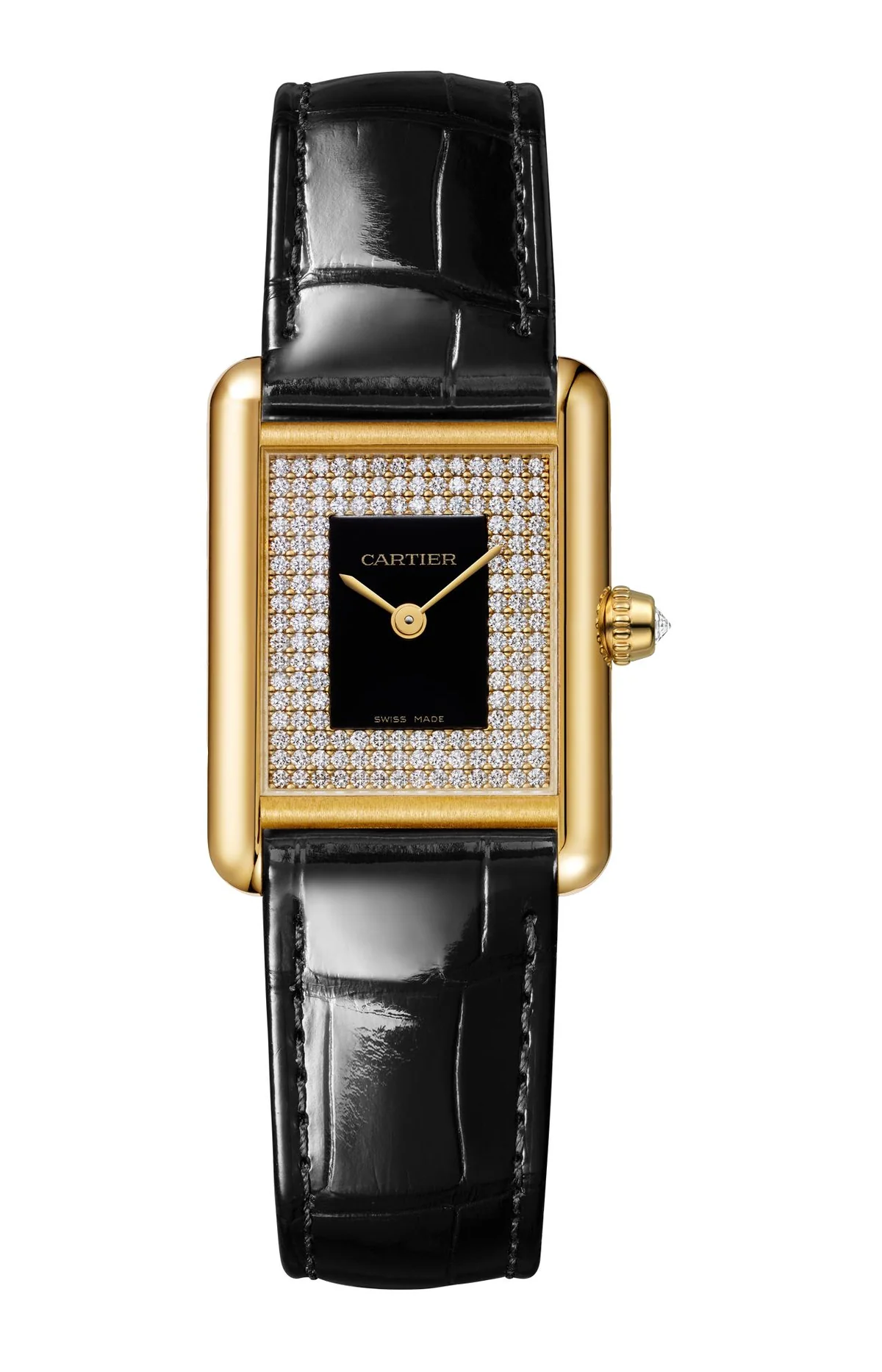 Tank Louis Cartier, Modello Piccolo, Oro Rosa, Diamanti,