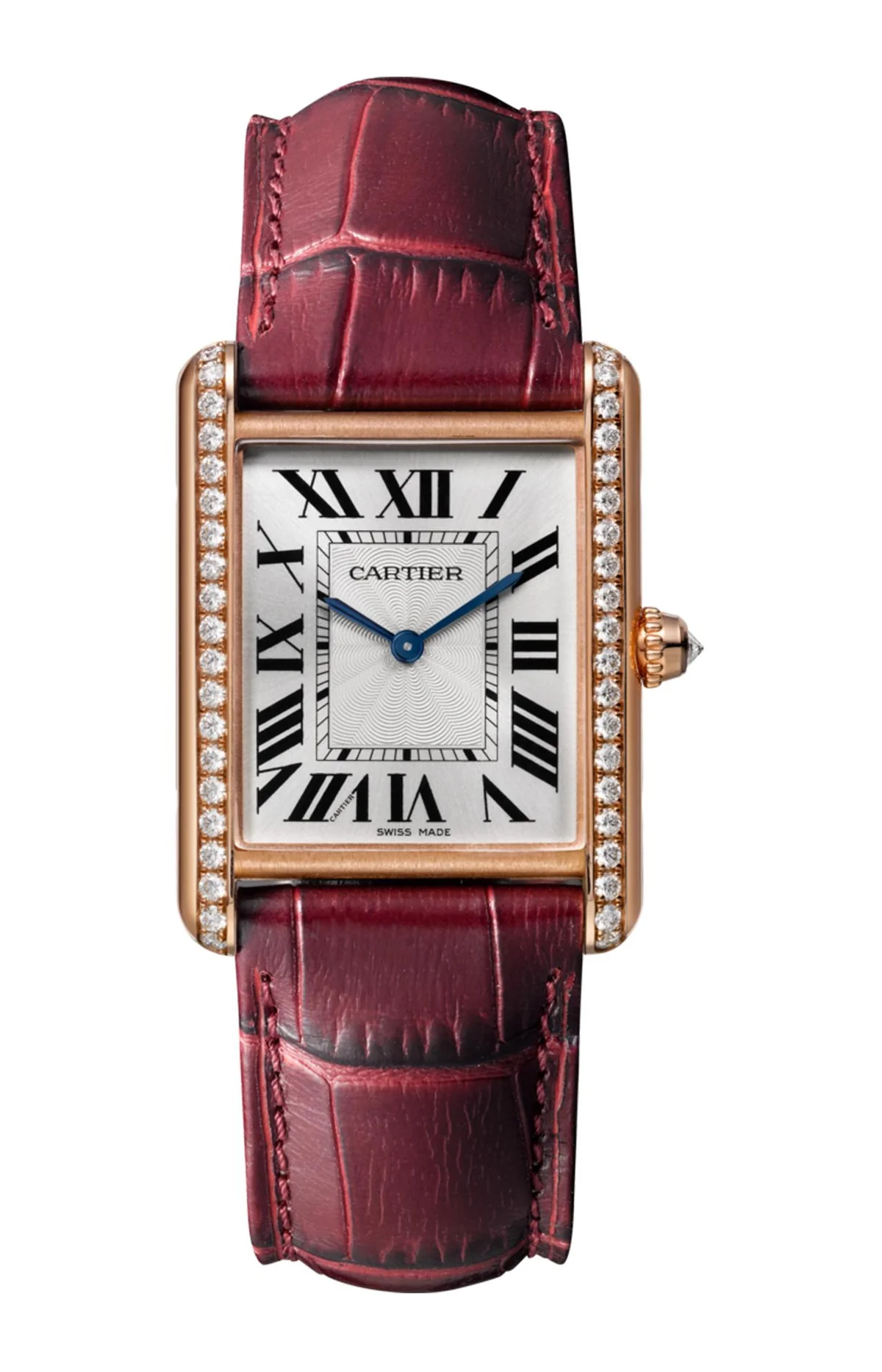 Tank Louis Cartier Watch Large Model, Pink Gold, Leather,