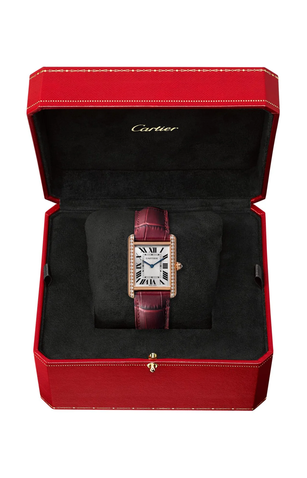 Tank Louis Cartier Watch Large Model, Pink Gold, Leather, 2