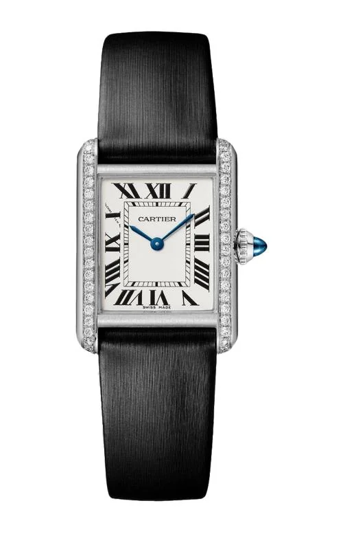 Tank Must De Cartier, Modello Piccolo, Acciaio, Diamanti, Quarzo