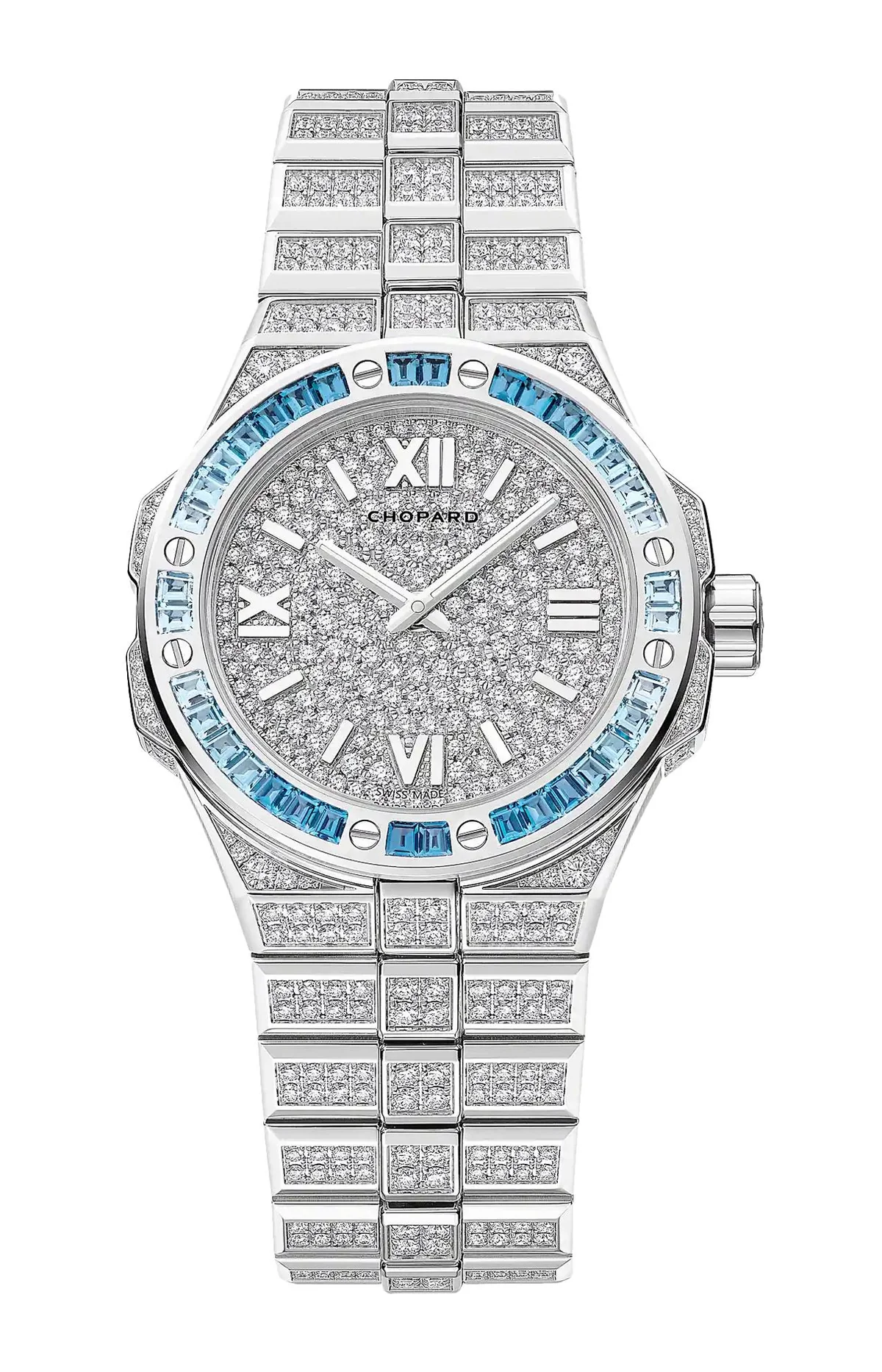 Alpine Eagle 33 Frozen Topaz Blue 33 Mm, Automatico, Oro Bianco Etico, Diamanti, Topazi
