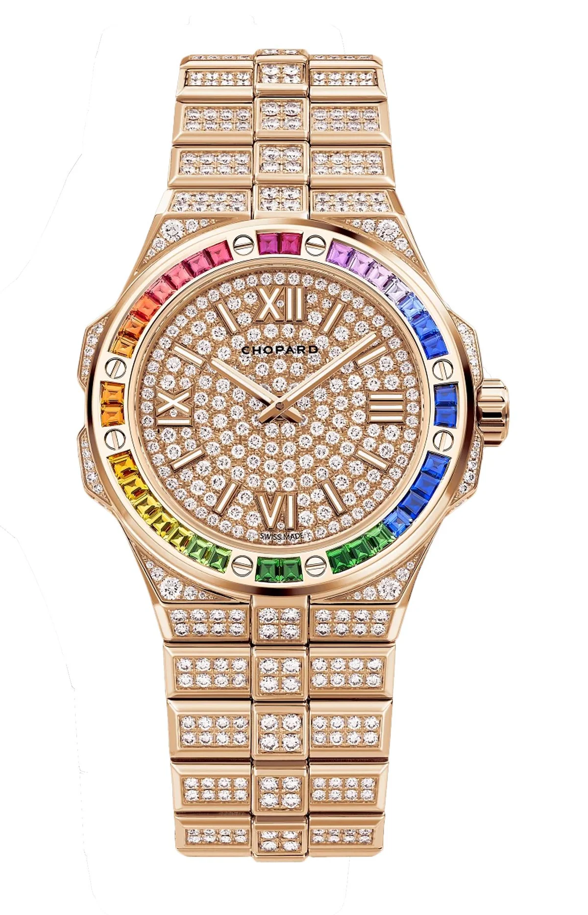 Alpine Eagle 36 Mm, Automatico, Oro Rosa Etico, Diamanti, Zaffiri