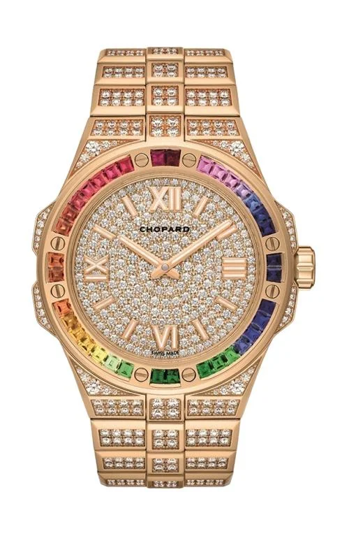 Alpine Eagle 41 Mm, Automatico, Oro Rosa Etico, Diamanti, Zaffiri Colorati