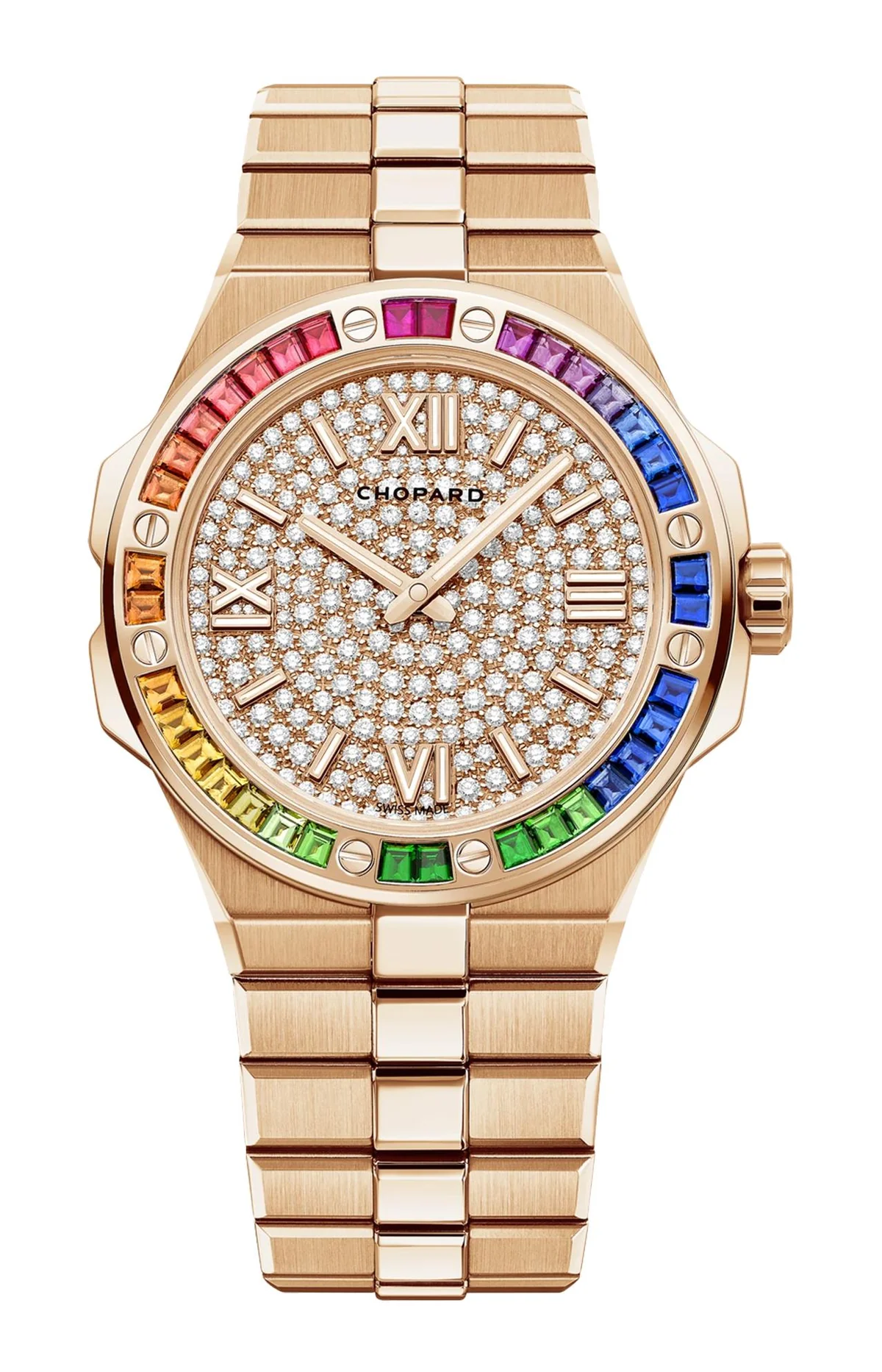 Alpine Eagle 41 Mm, Automatico, Oro Rosa Etico, Diamanti, Zaffiri Colorati