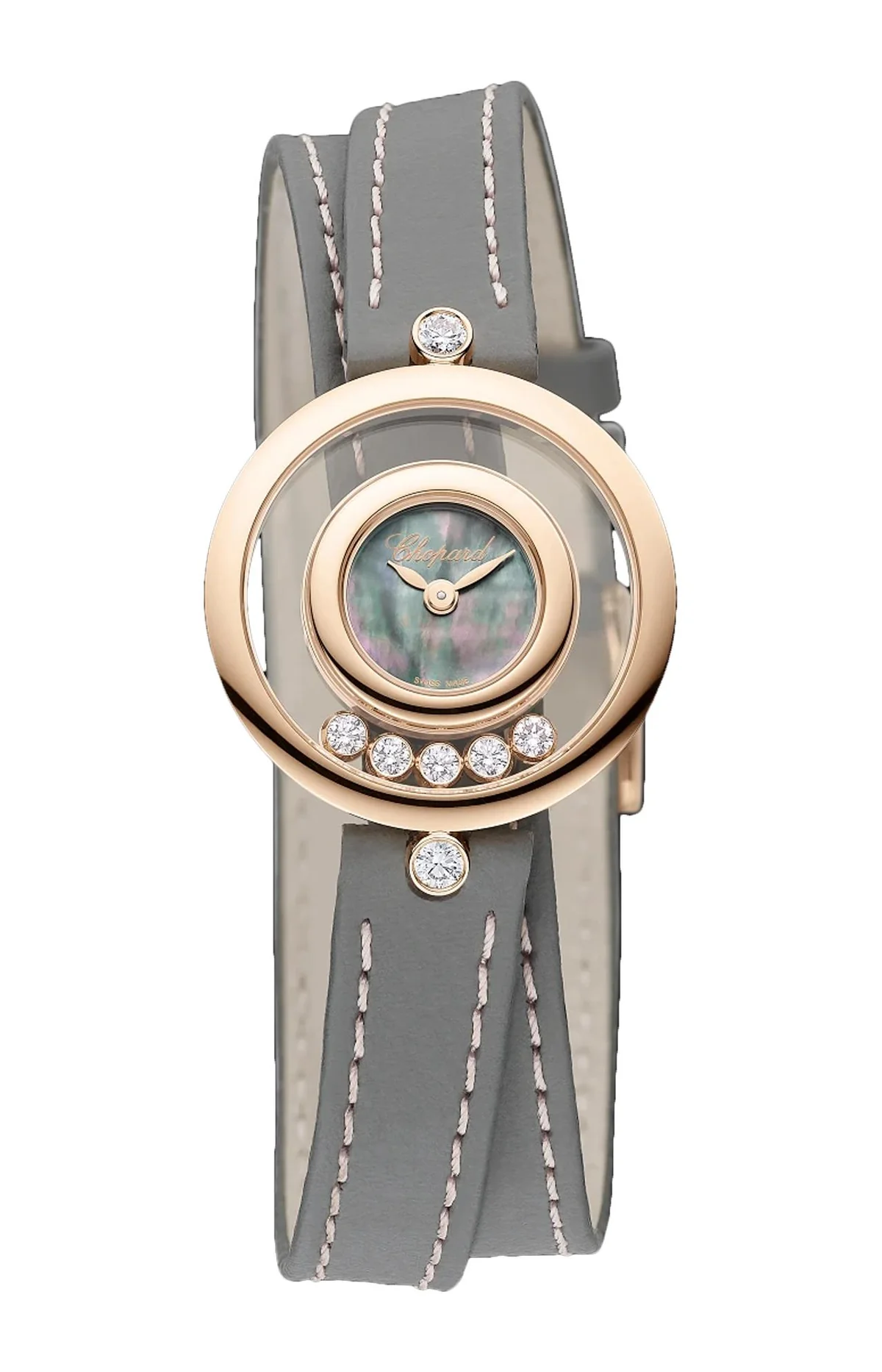 Happy Diamonds Icons 26 Mm, Quarzo, Oro Rosa Etico, Diamanti