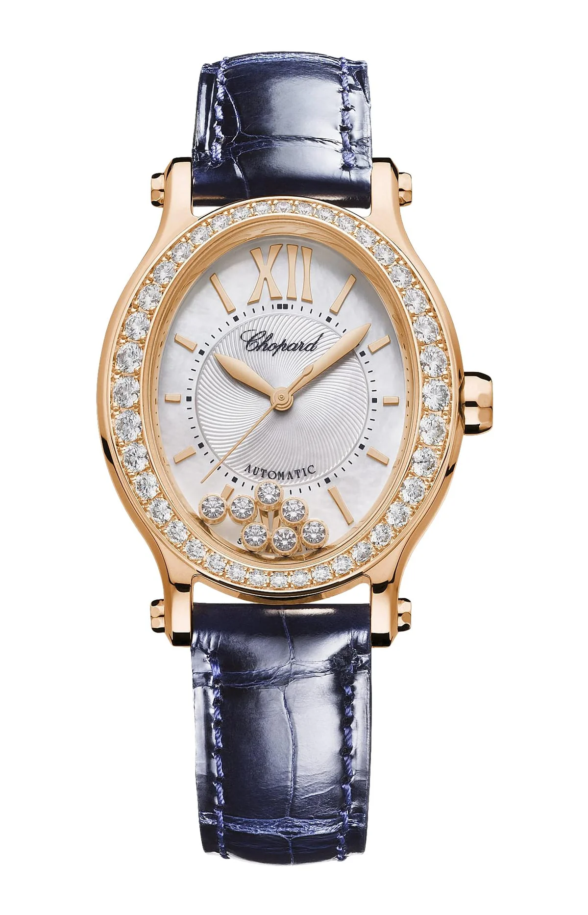 Happy Sport 29 X 31 Mm, Automatico, Oro Rosa Etico, Diamanti