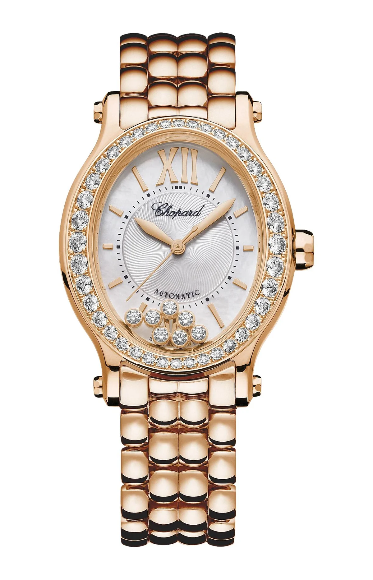 Happy Sport 29 X 31 Mm, Automatico, Oro Rosa Etico, Diamanti