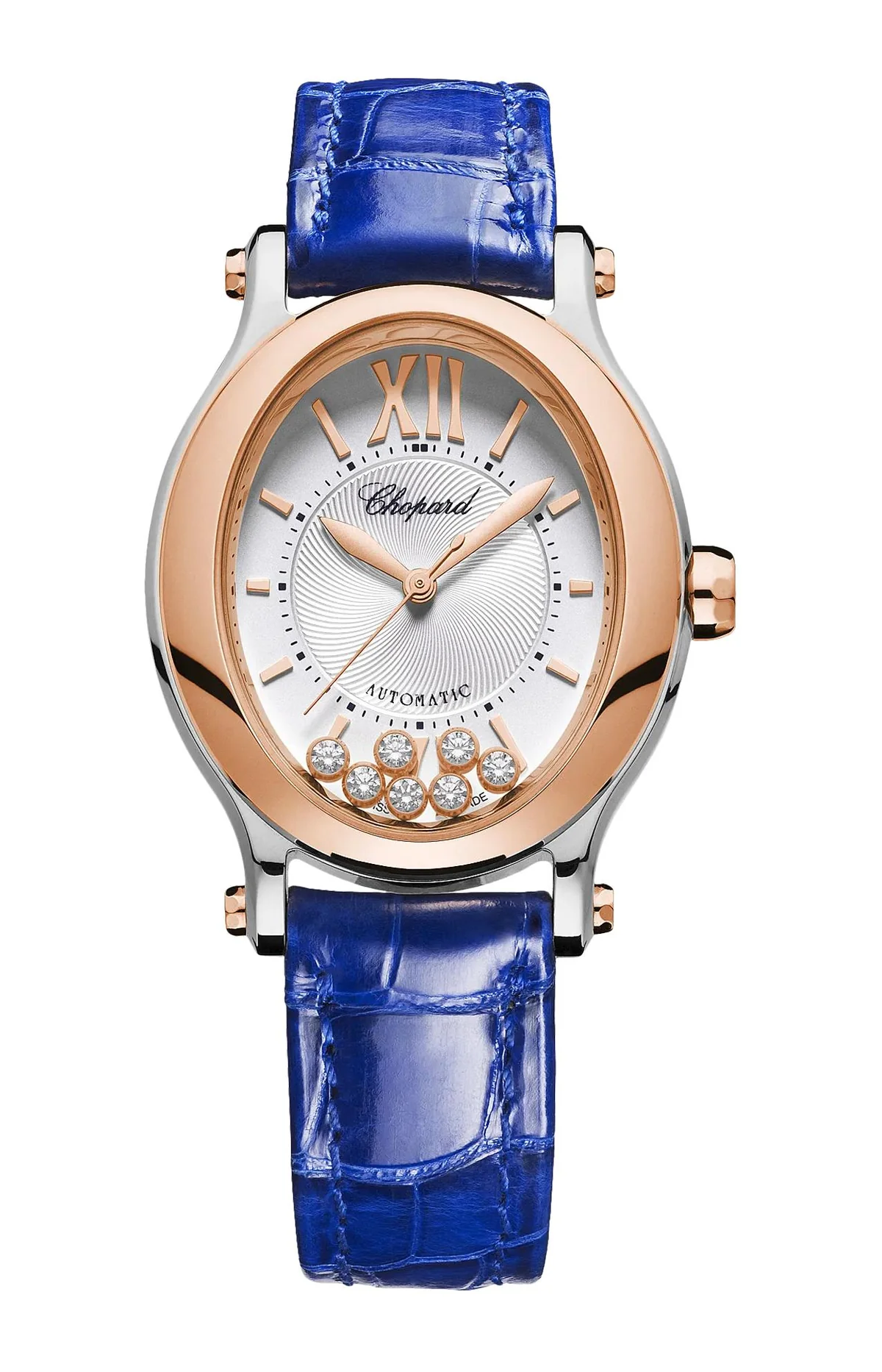 Happy Sport 29 X 31 Mm, Automatico, Oro Rosa Etico, Lucent Steel™, Diamanti