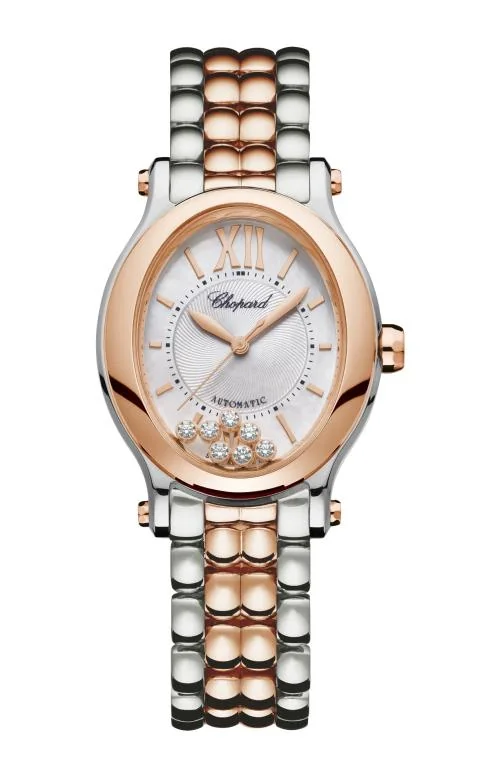 Happy Sport 29 X 31 Mm, Automatico, Oro Rosa Etico, Lucent Steel™, Diamanti