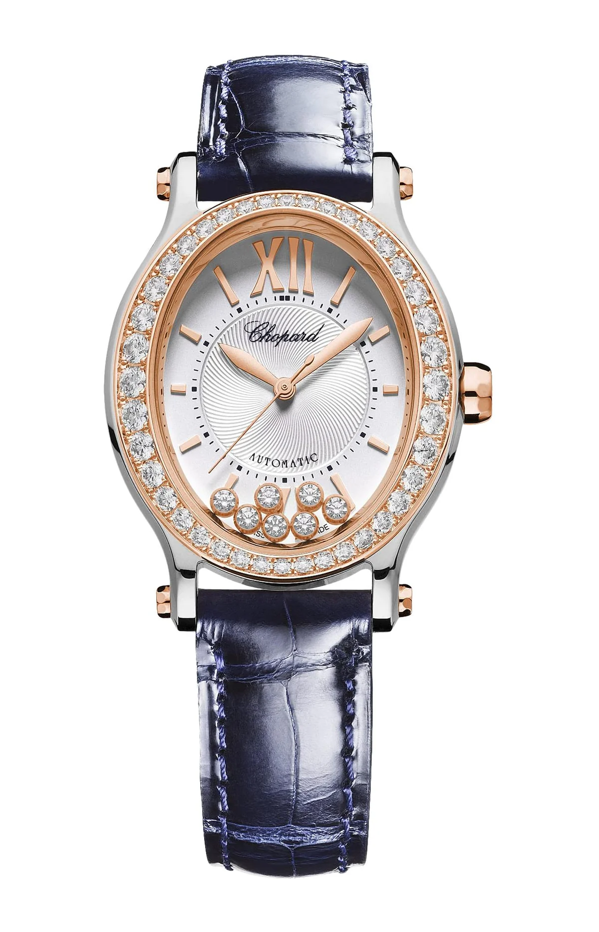 Happy Sport 29 X 31 Mm, Automatico, Oro Rosa Etico, Lucent Steel™, Diamanti