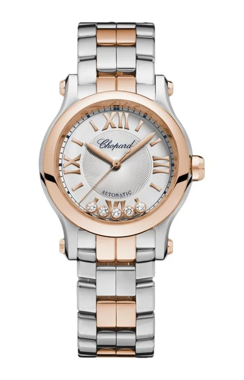 Happy Sport 30 Mm, Automatico, Oro Rosa, Acciaio Inox, Diamanti