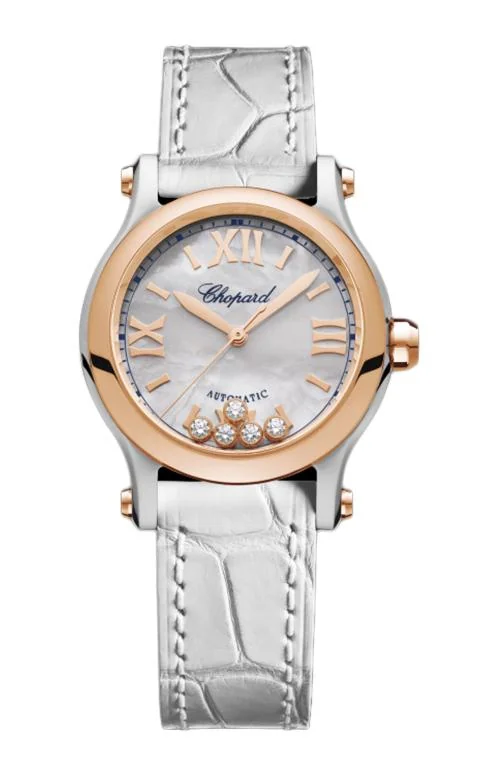 Happy Sport 30 Mm, Automatico, Oro Rosa, Acciaio Inox, Diamanti