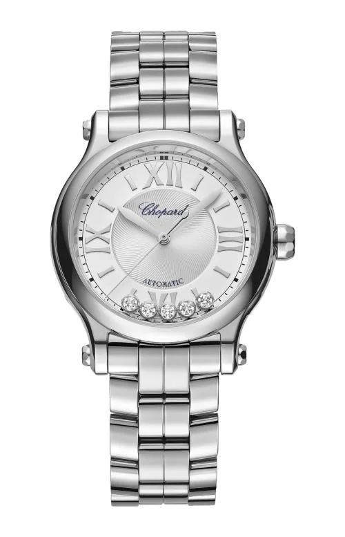 Happy Sport 33 Mm, Automatico, Lucent Steel™, Diamanti