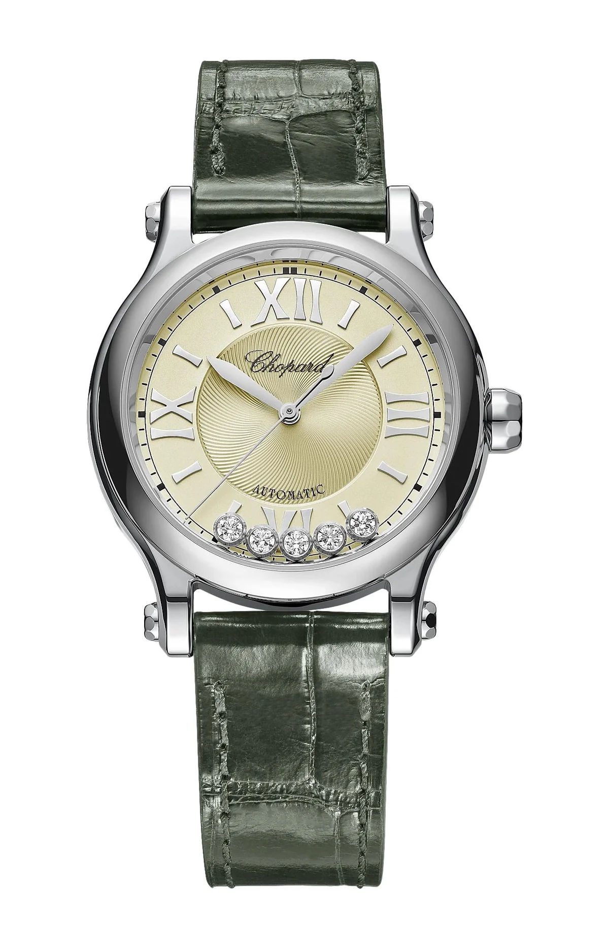 Happy Sport 33 Mm, Automatico, Lucent Steel™, Diamanti