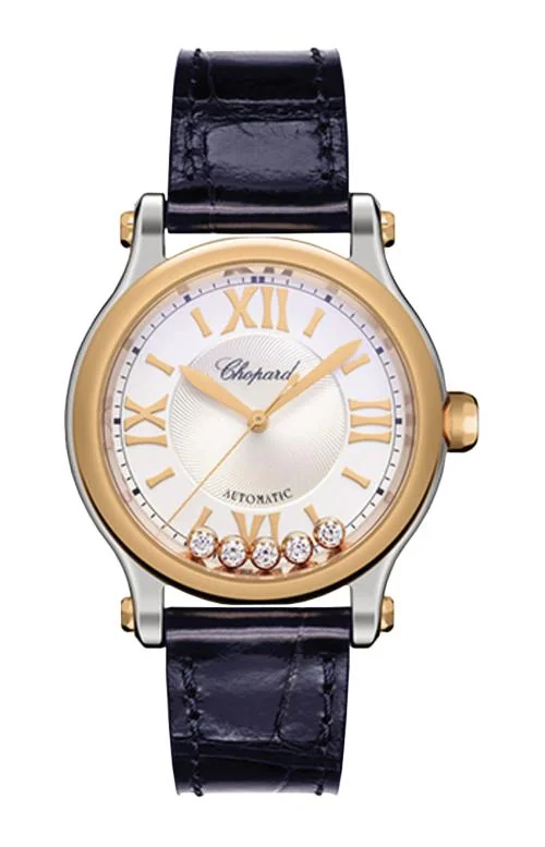 Happy Sport 33 Mm, Automatico, Oro Rosa, Acciaio Inox, Diamanti, Madreperla