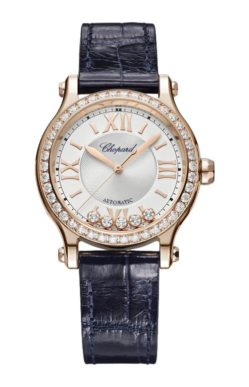 Happy Sport 33 Mm, Automatico, Oro Rosa Etico, Diamanti