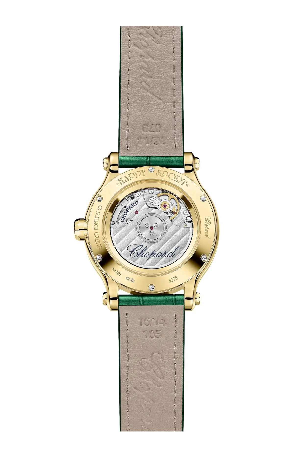 Happy Sport 33M, Automatico, Oro Giallo Etico, Diamanti 2