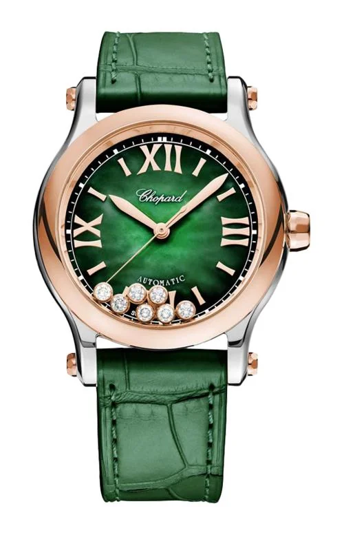 Happy Sport 36 Mm, Automatico, Lucent Steel™, Oro Rosa