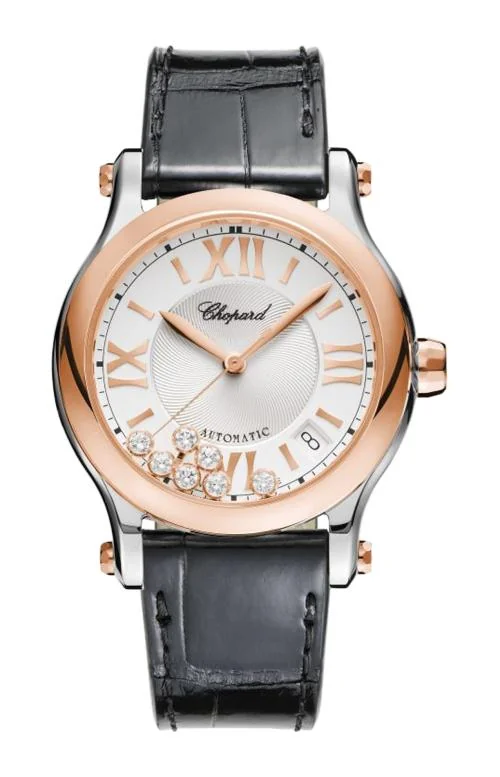 Happy Sport 36 Mm, Automatico, Oro Rosa, Acciaio Inox, Diamanti