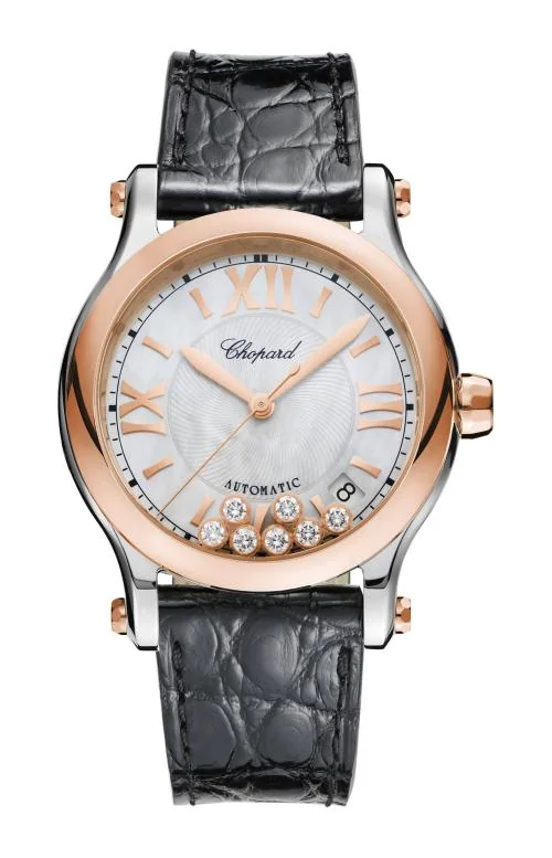Happy Sport 36 Mm, Automatico, Oro Rosa, Acciaio Inox, Diamanti