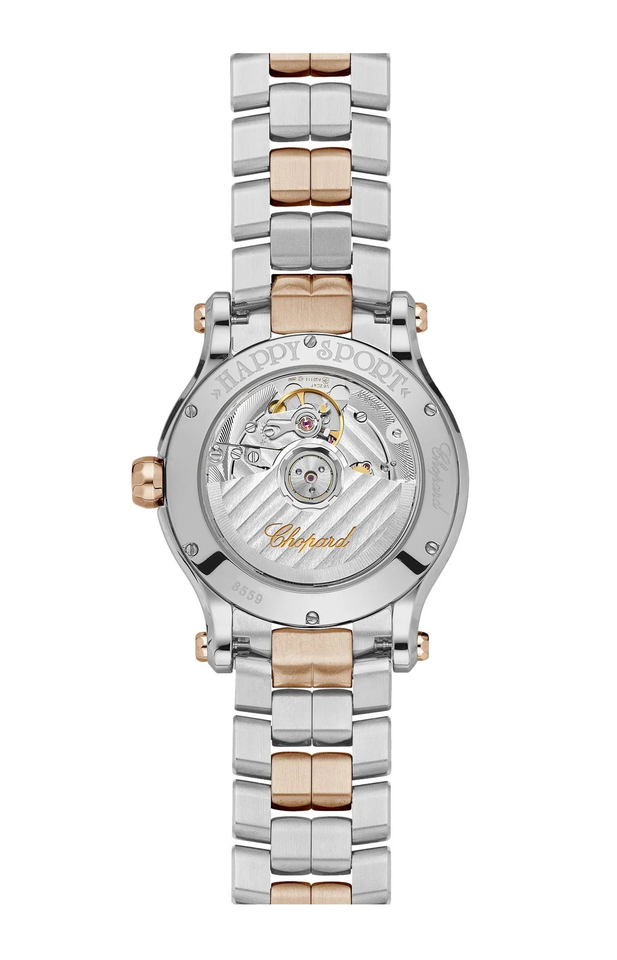 Happy Sport 36 Mm, Automatico, Oro Rosa Etico, Lucent Steel™, Diamanti 2