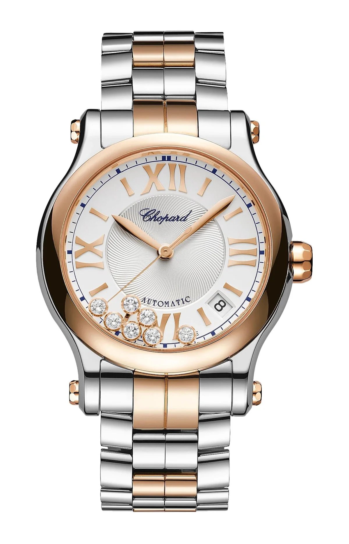 Happy Sport 36 Mm, Automatico, Oro Rosa Etico, Lucent Steel™, Diamanti